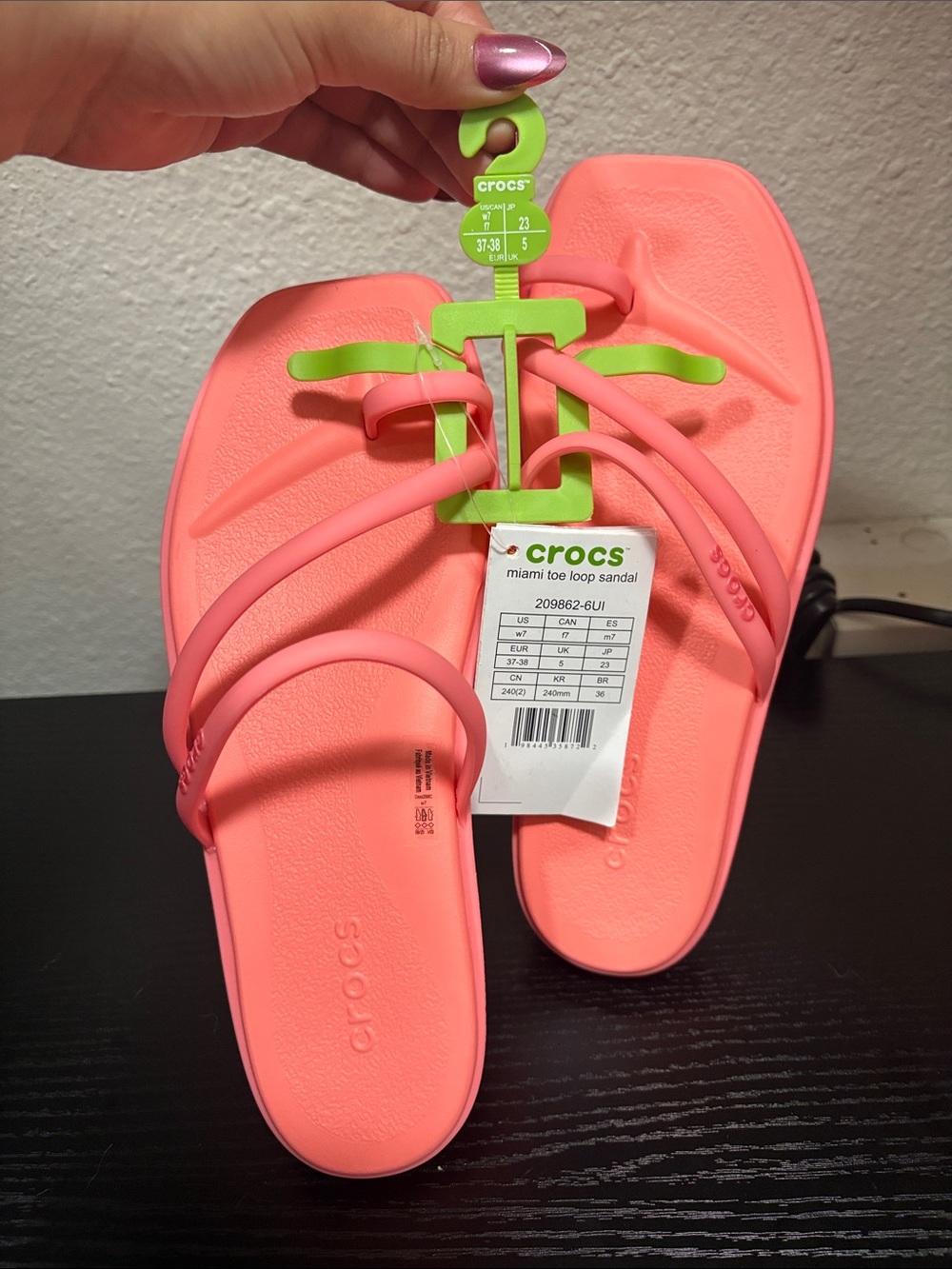 CROCS Women’s Miami Toe Loop Sandal - Coral